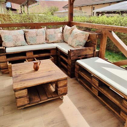 Self-made terrace seating furniture