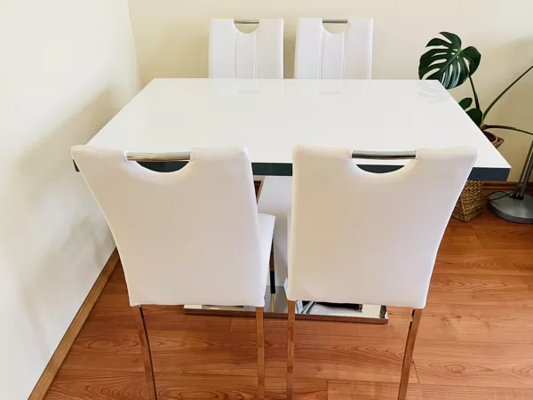 Dining table and chairs