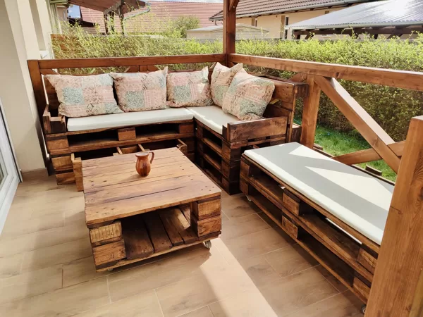 Self-made terrace seating furniture